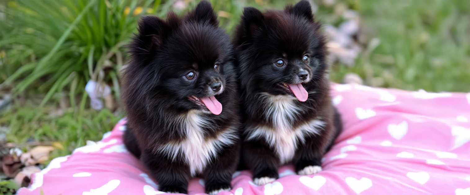 dos perros pequeños de raza pomerania