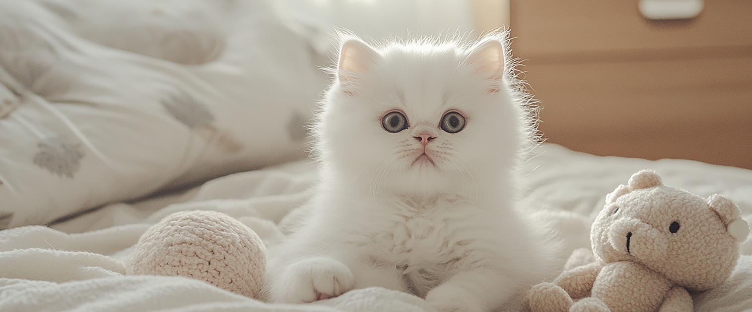 Gatito blanco mirando atentamente - Ronroneo en gatos