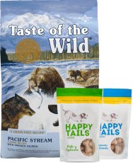 Taste of the Wild Pacific Stream Salmón Ahumado + 2 Galletas Happy Tails 12.7kg