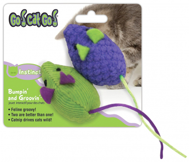 Juguete para Gatos Go Cat Go! Ratones Morado y Verde Juguete para Gatos Go Cat Go! Ratones Morado y Verde - Empaque