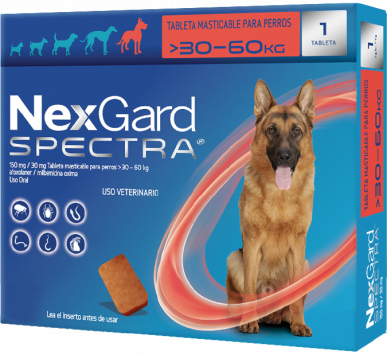 Antipulgas para perros Nexgard Spectra para perros entre 30kg y 60kg Antipulgas para perros Nexgard Spectra para perros entre 30kg y 60kg
