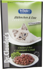 Alimento Húmedo para Gatos Dr. Clauder's Pouch Pollo y Pato en gelatina - 100g