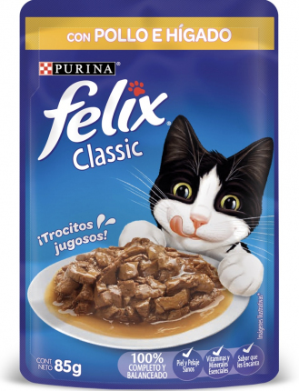 Alimento Húmedo en Sobre Felix Classic con Pollo e Hígado Alimento Húmedo en Sobre Felix Pollo e Hígado
