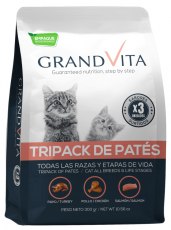Alimento Húmedo Para Gato Grand Vita Tripack Surtido - Pavo, Pollo, Cordero
