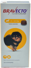 Bravecto®  Amarillo Masticable 112,5 mg Antiparasitario para Perros de 2 a 4,5 kg