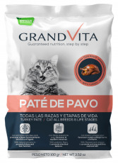 Alimento Húmedo para Gato Grand Vita Paté Pavo