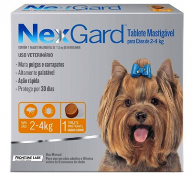 Antipulgas Nexgard Masticable S - 2 a 4kg Nexgard Antipulgas para perros de 2kg a 4kg