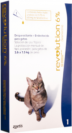 Antiparasitario Revolution Gato 6% - 2,6 a 7,5 Kg Antipulgas y Desparasitante para Gatos Revolution