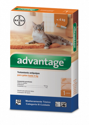Advantage Antipulgas para gatos hasta 4kg Advantage Antipulgas para gatos hasta 4kg