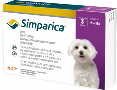 Simparica Antipulgas Perros Miniatura - 2.5 - 5kg (10 Mg) Antipulgas
