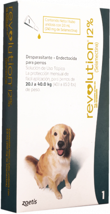 Antipulgas para Perros Revolution 12% para Perros de 20kg a 40kg - 2ml  Revolution 12% para Perros de 20kg a 40kg 