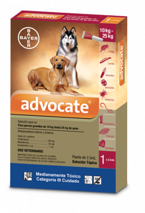 Antipulgas Advocate para Perros 1 pipeta x 2,5 ml  10 - 25kg Antipulgas Advocate para Perros 1 pipeta x 2,5 ml 10 - 25kg
