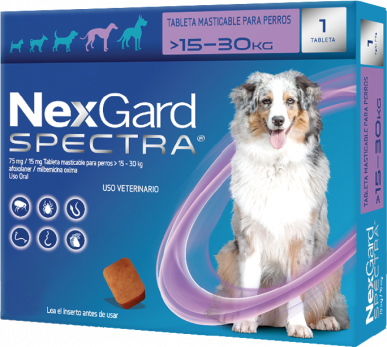 Antipulgas para perros Nexgard Spectra para perros entre 15kg y 30kg Antipulgas para perros Nexgard Spectra para perros entre 15kg y 30kg