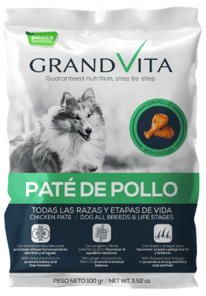 Alimento Húmedo para Perro Grand Vita Paté Pollo  Grand Vita Paté Pollo 100g << Atras