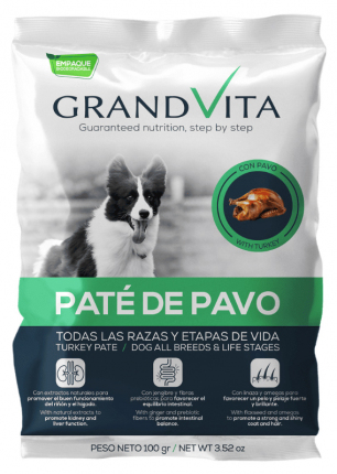 Alimento Húmedo para perro Grand Vita Paté Pavo Alimento Húmedo para perro Grand Vita Paté Pavo 100g