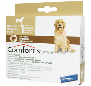Antipulgas Comfortis para Perros 1.620mg - Perros de 27kg a 54kg Antipulgas Comfortis para Perros 1.620mg - Perros de 27kg a 54kg