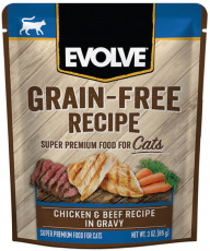 Alimento Húmedo Evolve Sin Granos de Pollo y Res para Gatos